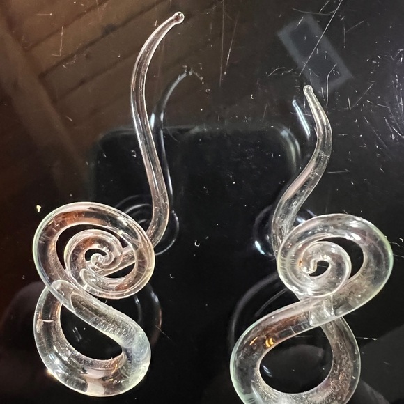 Gauge Earrings. Handmade. Not the same length but fronts are the same. Lucite - Picture 2 of 5